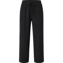 Serseri Jeans Erkek %100 Pamuk Müslin Pantolon Lastikli Bel Bağcıklı Rahat Kalıp Günlük Yazlık Nefes Alan Hafif Dokulu Casual Pantolon