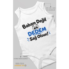 Morivo Kids Babam Değil Dedem Sağolsun Sıfır Kollu Bebek Zıbını %100 Pamuk