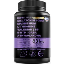 Medchoice  Ösg Özel Sporcu Gıdaları Extra Strength 10MG 90 Capsul-Magnezium-Asvaganda-Chamomile Extract-L-Theanine -Valerian Root.