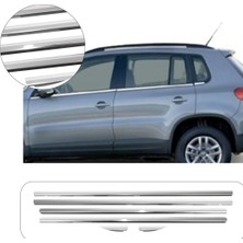 Servet Dizayn Oto Volkswagen Tiguan Uyumlu 2007-2015 Krom Cam Çıtası 6 Parça Paslanmaz Çelik