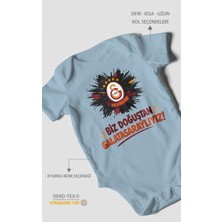 Morivo Kids Biz Doğuştan Galatasaraylıyız Kısa Kollu Bebek Body %100 Pamuk