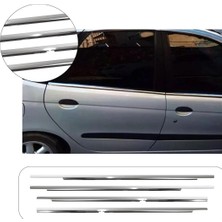Servet Dizayn Oto Renault Scenic Uyumlu 1996-2003 Krom Cam Çıtası 4 Parça Paslanmaz Çelik