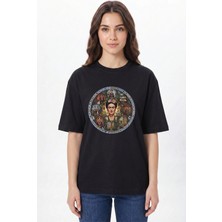 Giftcrea Frida Kahlo Baskılı Beyaz Tişört - %100 Pamuk Bisiklet Yaka Unisex Sanat Temalı T-Shirt