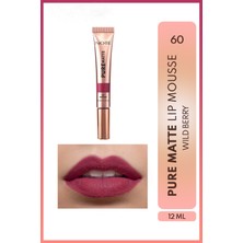 Note Cosmetics Note Pure Matte Lip Mousse 60 Wild Berry Kadifemsi Mat Likit Ruj - Bordo