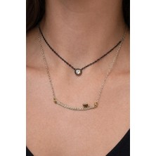 Kuşlu Renkli 2 Li Zincir Gold Rengi Kolye