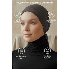 Muteber Bone Önü Dikişli Bağlamalı Bone - Viskon Kumaş - Rahat Iç Bone