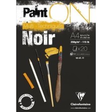 Clairefontaine Paint-On Karışık Teknik Siyah Blok A4 250GR 20 Yaprak