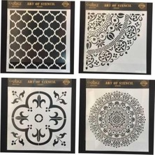 Cadence Boya Stencil (Şablon) 25X25 cm 4 Lü Set HDM-110/ HDM-180 / HDM-109 / Hdm-96 Çok Renkli Tek Ebat