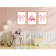 Mibales Kişiye Özel Çocuk Odası Çerceve Görünümlü Kurdeleli Dekoratif Retro Mdf Tablo