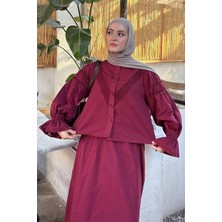 Zülays Duru Dantelli Gömlek Bordo