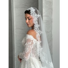 Merve 2.5 mt Fransız Dantel Duvak