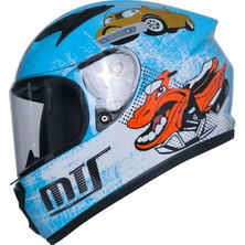 MTS M201 Blue Motosiklet Çocuk Kaskı Full Face Kids Kask