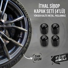 Aksefuar Lazer Citroen ile Uyumlu Logolu Alüminyum Siyah Altıgen Sibop Kapak Seti