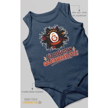 Morivo Kids Biz Doğuştan Galatasaraylıyız Sıfır Kollu Bebek Zıbını %100 Pamuk
