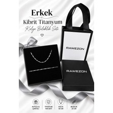 Rawezon Çantalı Kutulu Erkek Hediye Seti -Titanyum Seri Çelik Kolye Bileklik Sevgiliye Arkadaşa Hediye