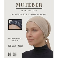 Muteber Bone Kaydırmaz Silikonlu Bone - Önü Çift Kat - Bağlamalı Model - Rahat Iç Bone