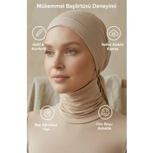 Muteber Bone Önü Dikişli Bağlamalı Bone - Viskon Kumaş - Rahat Iç Bone
