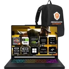 MSI Msı Crosshair A16 Hx Ryzen 9 8940HX Rtx 5070 8gb 115W 16GB Ram 256GB SSD 16″ Qhd+ (2560 x 1600) 240Hz WIN11 Home E8WGK011XTRP367 Gaming Laptop + Per4 Çanta
