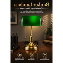 Die Grup Retro Tasarımlı Yeşil Cam Masa Lambası, E27 Duy ile Enerji Verimliliği