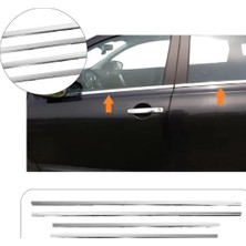 Servet Dizayn Oto Nissan Qashqai Uyumlu 2007-2014 Krom Cam Çıtası 4 Parça Paslanmaz Çelik