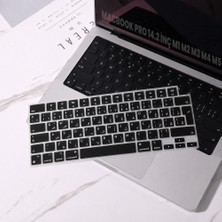 Sneezy MacBook Pro 14.2 Inç M1 M2 M3 M4 M5 A2442 A2992 Uyumlu Arapça Ingilizce Q Klavye Koruyucu Silikon