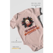 Morivo Kids Biz Doğuştan Galatasaraylıyız Kısa Kollu Bebek Body %100 Pamuk