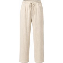 Serseri Jeans Erkek %100 Pamuk Müslin Pantolon Lastikli Bel Bağcıklı Rahat Kalıp Günlük Yazlık Nefes Alan Hafif Dokulu Casual Pantolon