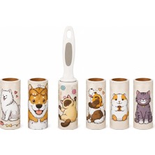 Krafz® Kedi Köpek Tüy Toplama Rulosu Seti – 1 Ana Rulo + 5 Yedek Rulo, Evcil Hayvan Tüyü, Saç ve Kıl Temizleme Lint Roller