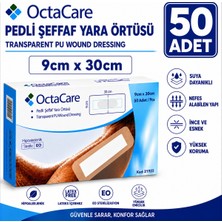 Octacare Su Geçirmez Pedli Şeffaf Pu Film Steril Yara Örtüsü 9CM×30CM (50 Adet)