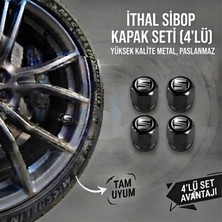 Aksefuar Lazer Seat ile Uyumlu Logolu Alüminyum Siyah Altıgen Sibop Kapak Seti