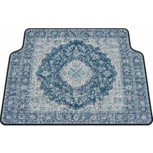 Oem Şark Köşesi Türk Halısı Motifli Premium Bagaj Halısı (Mavi-Beyaz)