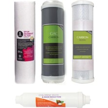 Açık Kasa Su Arıtma Filtresi 4 Lü Set 10" Inch 3 Ön Kömür Granül Aktif Karbon Filtre Post Karbon Tatlandırıcı Coconut Filtre Esli