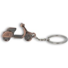 Kdot Retro Scooter Tasarımlı Anahtarlık, Bronz, Çinko Alaşım, 5x3 Cm, Motor Temalı, Dayanıklı Metal