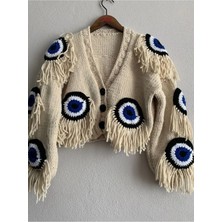 El Örgüsü Crop Hırka En Boy 50*50 cm Şeklindedir