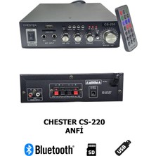 CHESTER CS-220 Trafosuz Bluetooth Anfi ve Ctr-4 Trafolu Trafosuz Duvar Hoparlör Ses Sistemi Seti
