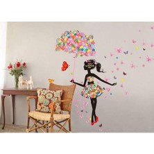 Home Accessories Çocuk ve Bebek Ev Odası Pvc Ev Dekor Kreş Balerin Kız Sihirli 3D Kelebekler Duvar Sticker