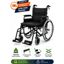 Tagesan P108 Çelik Tekerlekli Sandalye | 40 cm  Oturma Genişliği ile Dayanıklı ve Pratik Manuel Sandalye