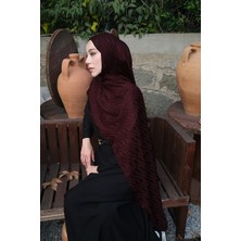 Camellia Scarfs Italyan Jakar Şal Dalga Desen - Bordo
