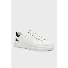 Guess Elba Deri Logolu Sneaker Ayakkabı FMTEL4LEA12 Erkek Ayakkabı Fmtel4 LEA12 Whıte