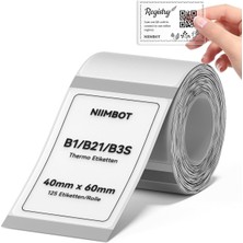 Nıımbot Kendinden Yapışkanlı Termal Etiketler, B1/B21/B3S Etiket Bandı, Kağıt, Okul, Ev, Ofis, Küçük Işletmeler Için (Şeffaf Dikdörtgen, 40 x 60 Mm)