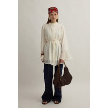 Zülays Kolu Volanlı Tunik Taş