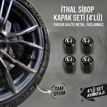 Aksefuar Lazer Honda ile Uyumlu Logolu Alüminyum Siyah Altıgen Sibop Kapak Seti