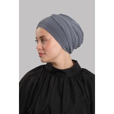 Hürrem Bone Antrasit Versa Kuyruklu Pratik Tesettür Bone Sandy Büzgülü 2515_25