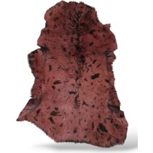Ottoman Pouffe Hakiki Gerçek Deri Koyun Postu 50X71CM