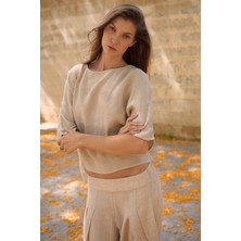 İkikız Tencel Keten Bluz