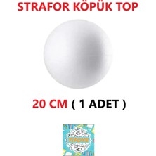Strafor Köpük Top Küre Top Beyaz - 20 cm - (1 Adet)
