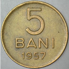 Banknoting Romanya 5 Bani 1957.