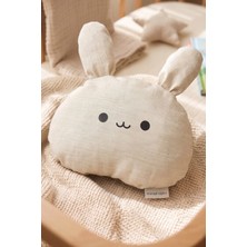 Bebek Uyku Arkadaşı Tavşan Figürlü Doğal Kumaş Yumuşak Uyku Yastığı 20X25 cm