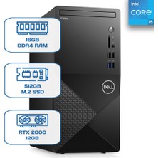 Dell Vostro 3910 N7505VDT3910EMEA I5 12400 16GB Ddr4 512GB M.2 SSD Rtx 2000 12GB W11P Desktop
