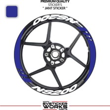 Sv Sticker Works Bajaj Pulsar NS200 Geniş Jant Kaplama Sticker Etiket Modeli 16LI Set Sticker Yüksek Kalite